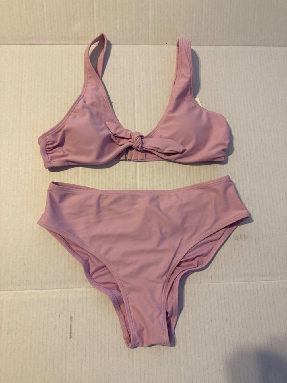 Cupshe Mallory Pink Knot Front Two Piece Bikini Size Medium